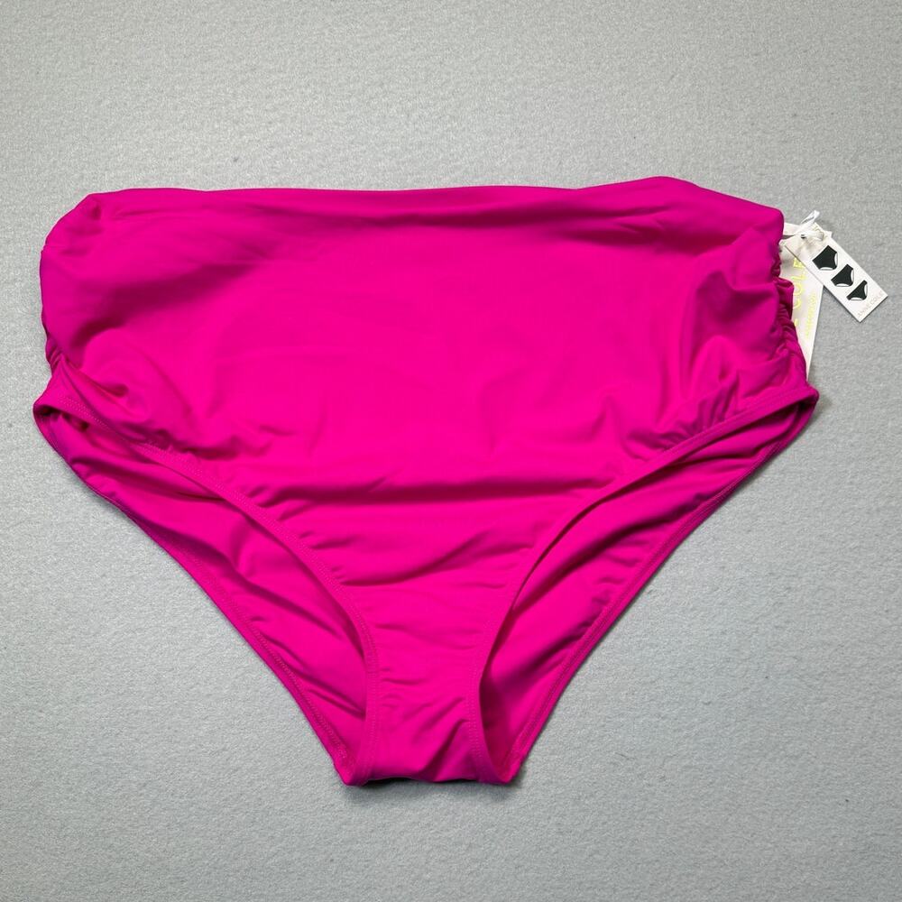 Anne Cole Plus Size High-Waist Bikini Bottoms Hibiscus 22W $64